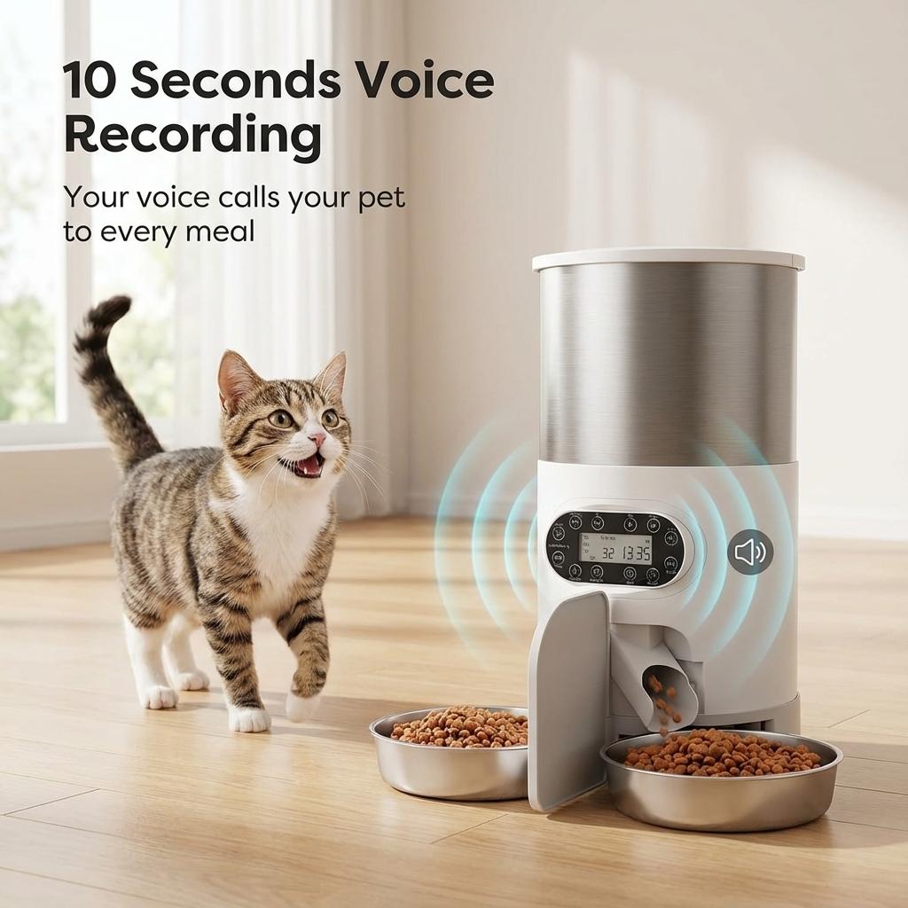 Smart 4.5L Automatic Pet Feeder with Voice Recorder
