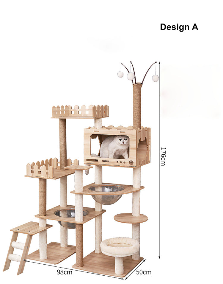 Luxurious Cat Tree Tower with Transparent Pods