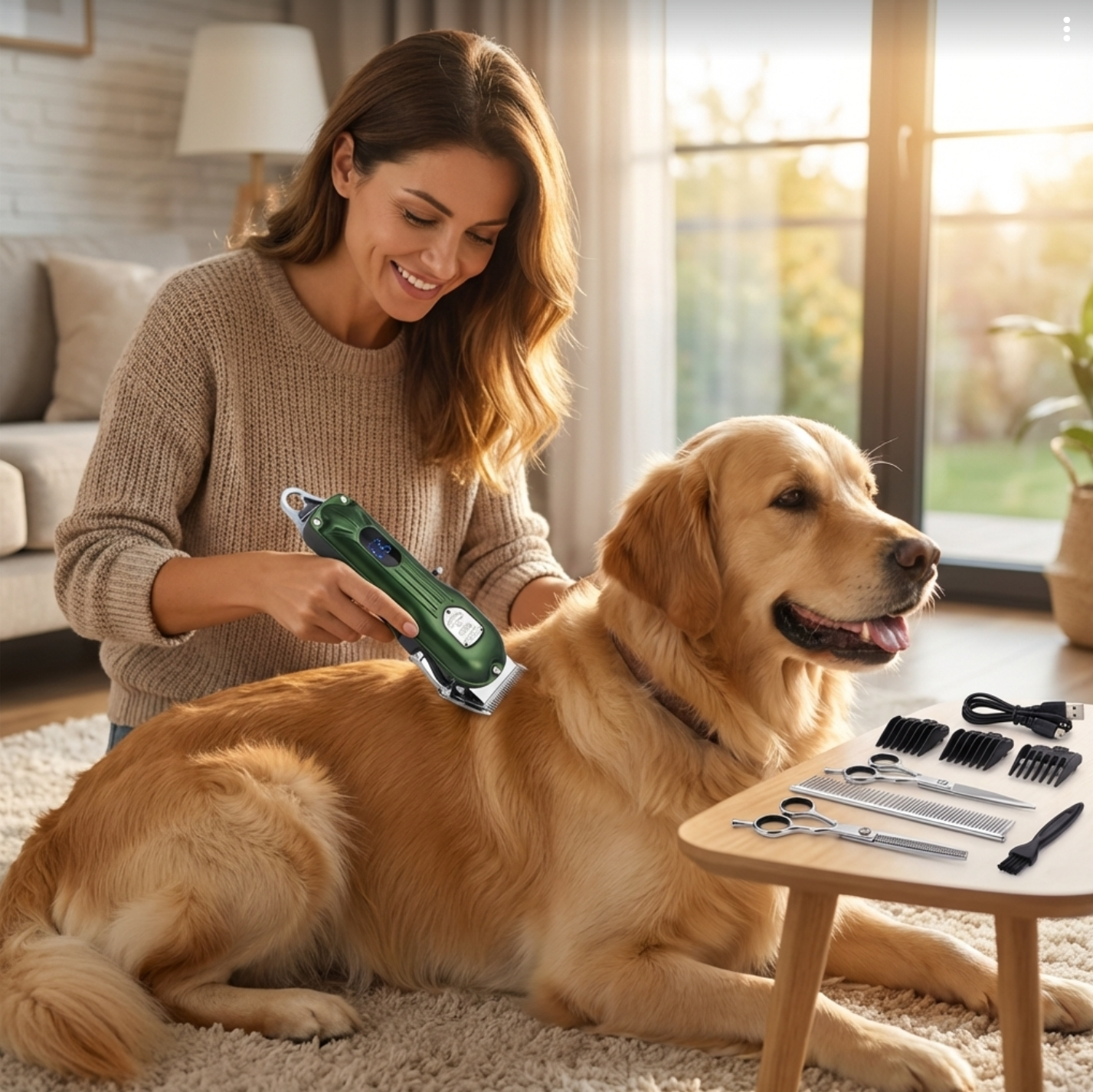Dog Grooming Kit with Clippers Scissors and Accessories