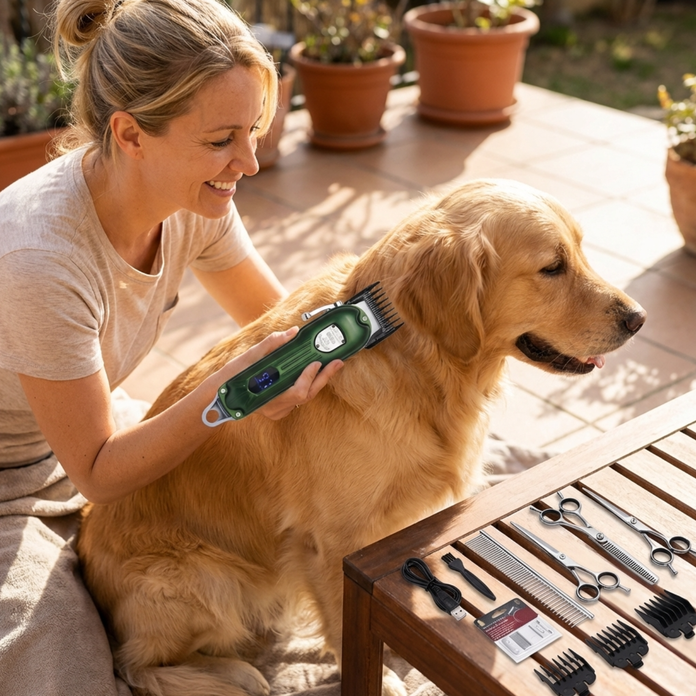 Dog Grooming Kit with Clippers Scissors and Accessories