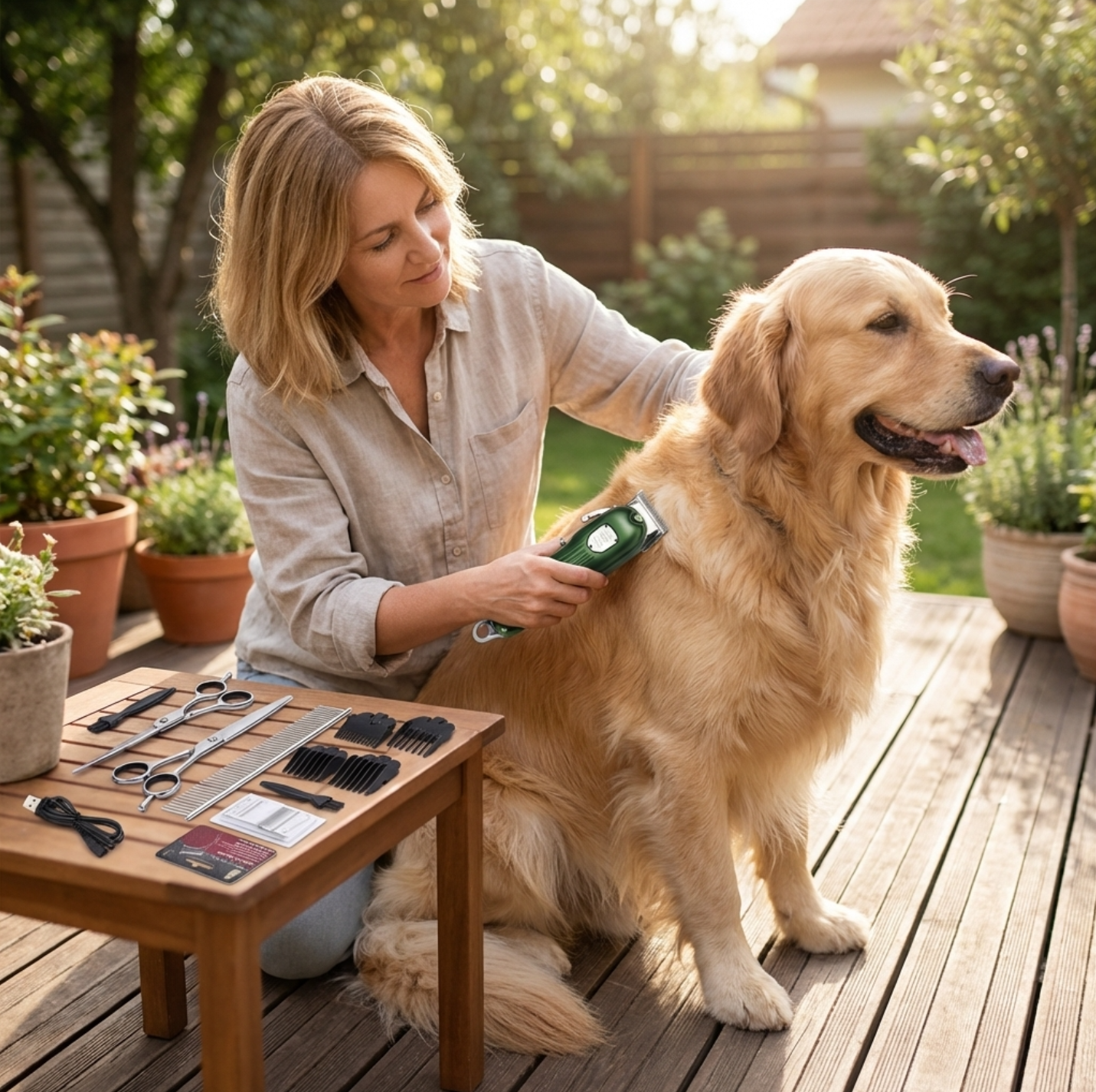 Dog Grooming Kit with Clippers Scissors and Accessories