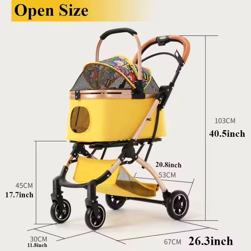 Luxury 2-in-1 Pet Stroller and Carrier