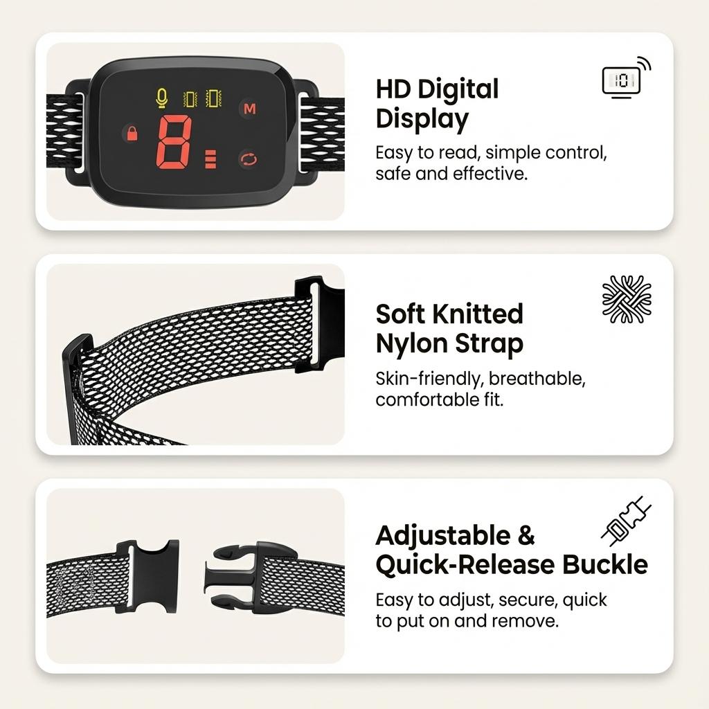 No-Shock Anti-Bark Dog Training Collar – Safe & Humane Behaviour Control