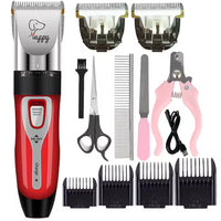 Cordless Dog Hair Trimmer Clippers Set with Precision Blades and 4 Guide Combs