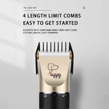 Cordless Dog Hair Trimmer Clippers Set with Precision Blades and 4 Guide Combs