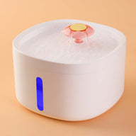 Pet Water Fountain with LED Indicator and Flower Design