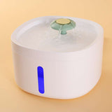 Pet Water Fountain with LED Indicator and Flower Design