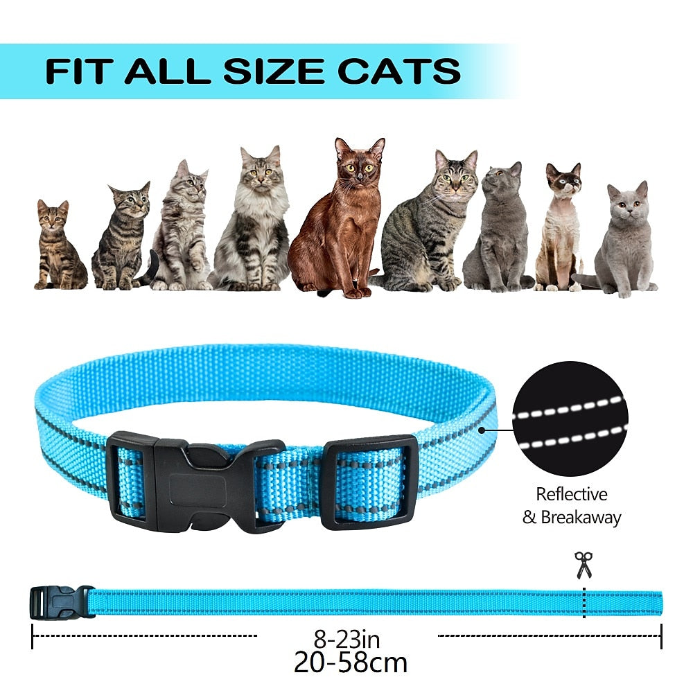 Cat Anti Meowing Collar Sound Vibration Shock Modes Pawfey