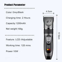 Pet Hair Clipper with LCD – Rechargeable Trimmer for Dogs and Cats