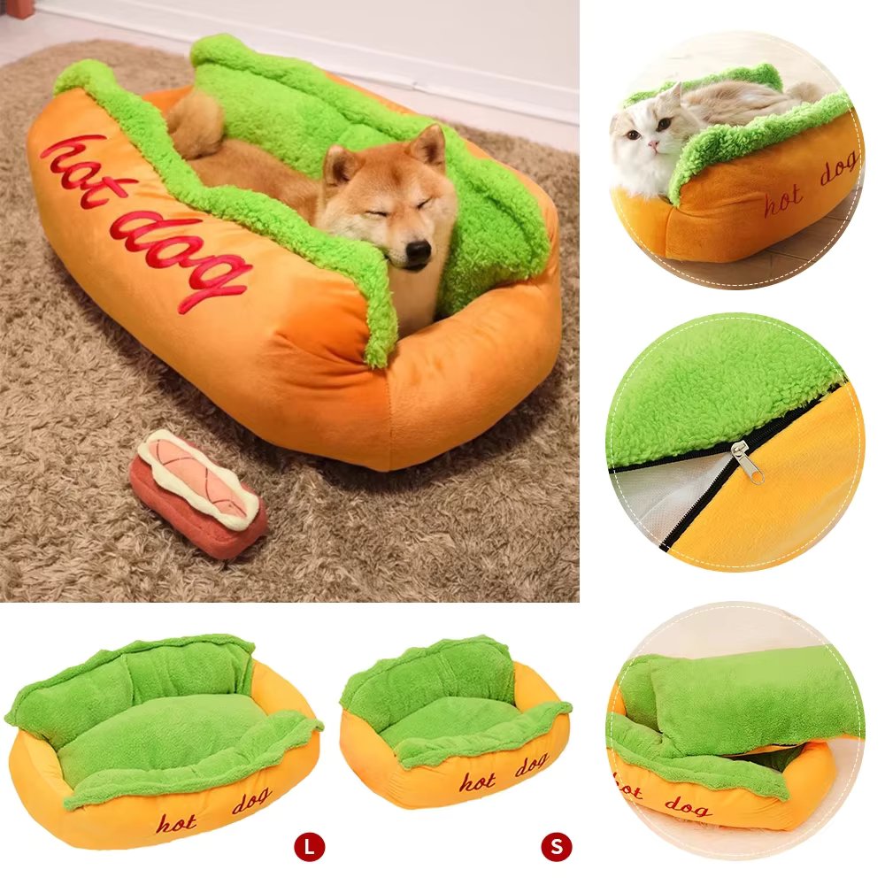 Dog Bed Hot Dog Shape – Plush Comfort for Dogs and Cats