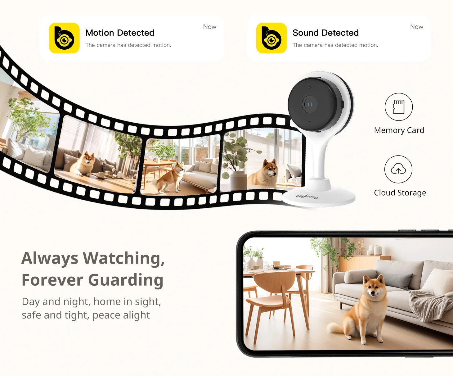 2K Indoor Pet Camera with Night Vision and Audio