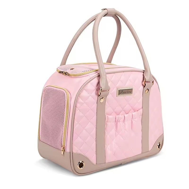 Luxury Quilted Pet Carrier Handbag