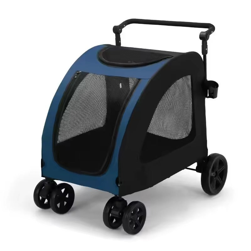 Large Dog Stroller with Mesh Ventilation