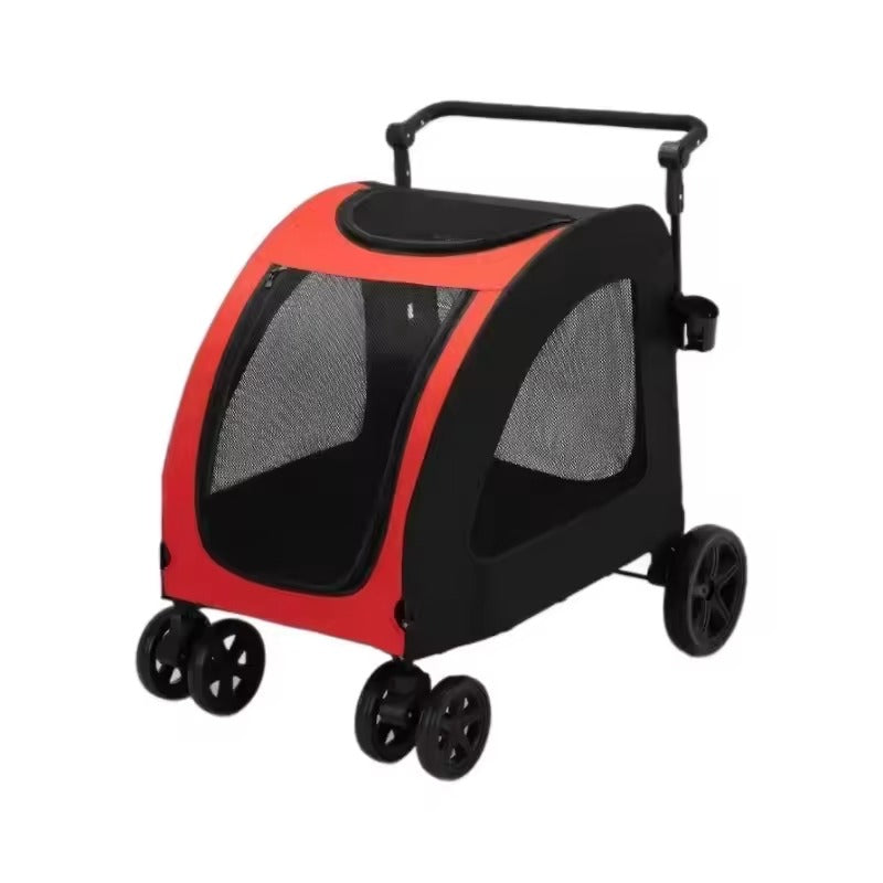 Large Dog Stroller with Mesh Ventilation