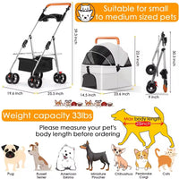 Foldable Pet Stroller and Carrier Combo – Travel-Ready All-Terrain Design