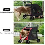 Large Dog Stroller with Mesh Ventilation