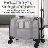 Pet Travel Trolley Carrier with Wheels – Portable Design