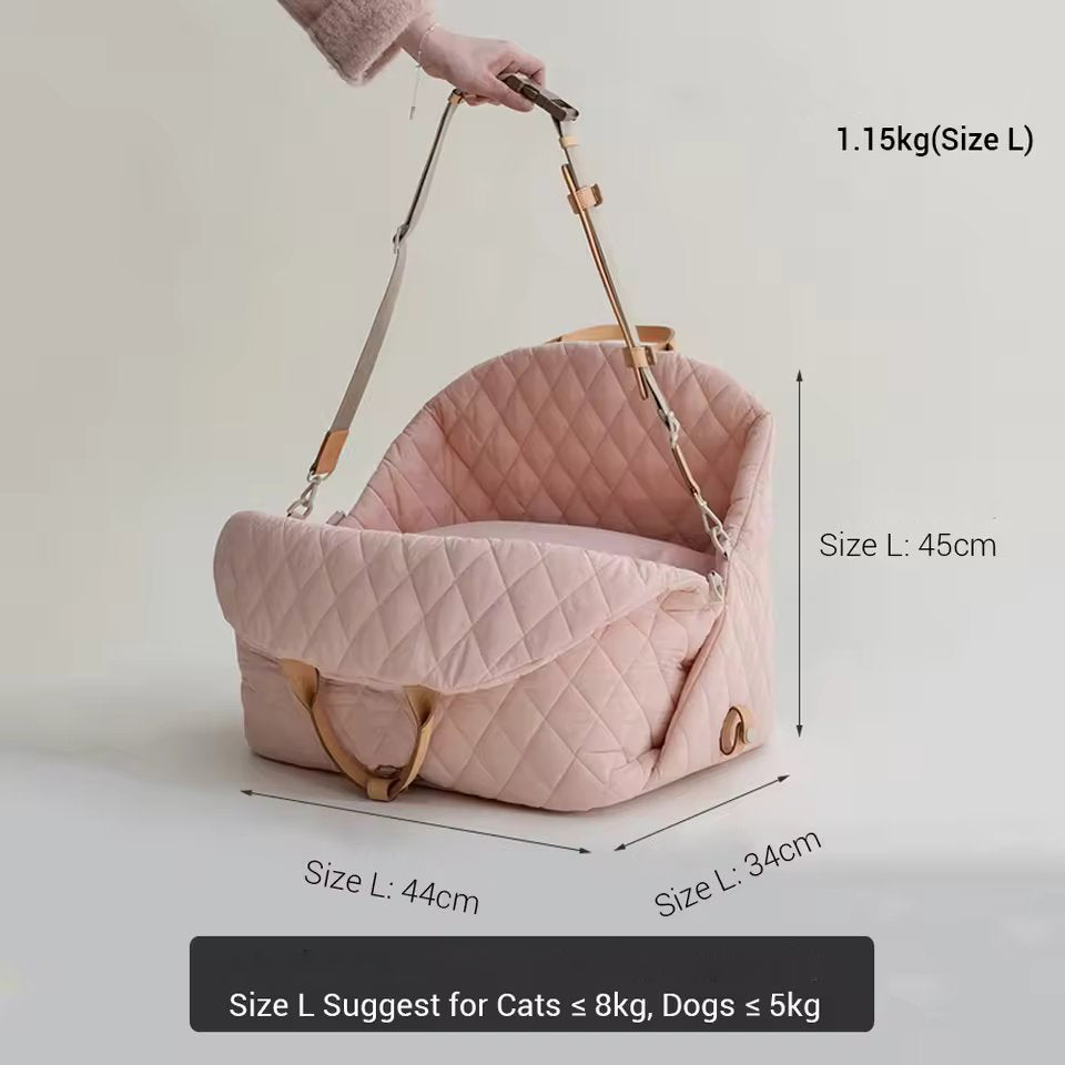 Pawfey Luxurious Quilted Pet Car Seat & Carrier