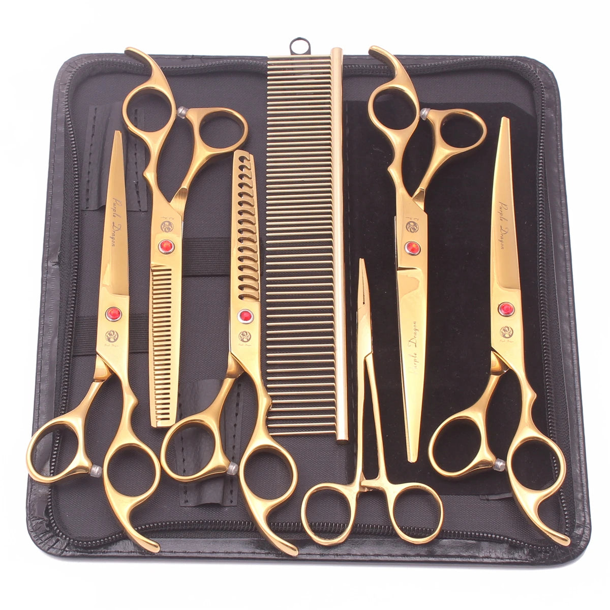 Premium 7-Piece Pet Grooming Scissor Set with Case