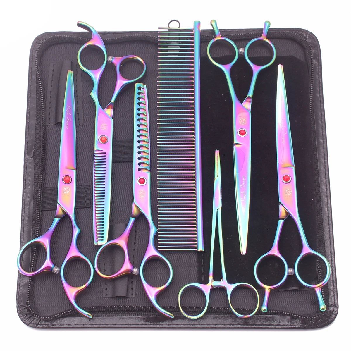 Premium 7-Piece Pet Grooming Scissor Set with Case