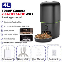 Automatic 4L Dog Cat Feeder with WiFi and Camera