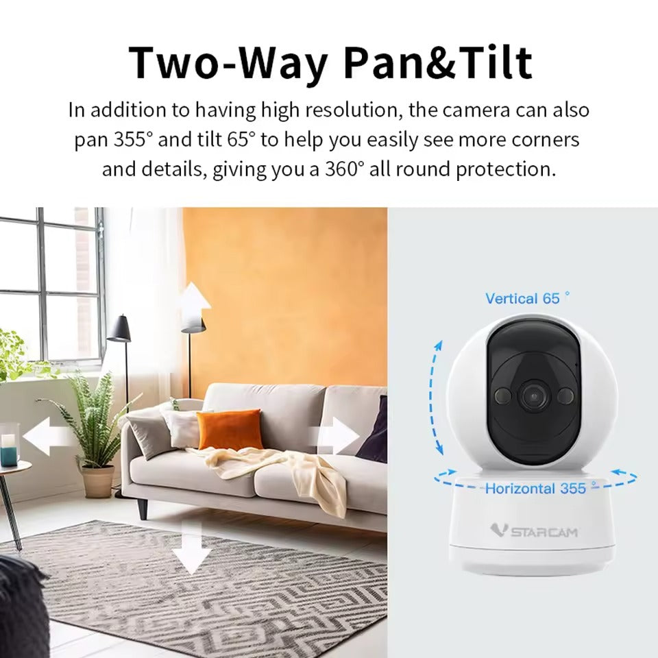 Starcam 5MP Indoor Camera with Pan Tilt Full-Colour Night Vision