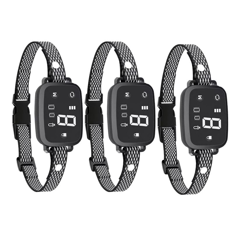 Triple Pack Waterproof Rechargeable Dog Bark Training Collar