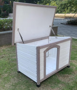 Weatherproof Wooden Dog Kennel with Lift-Up Roof