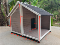 Spacious Wooden Outdoor Dog Kennel with Covered Porch For Large Dogs