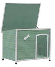 WeatherShield Wooden Dog Kennel with Lift-Up Roof