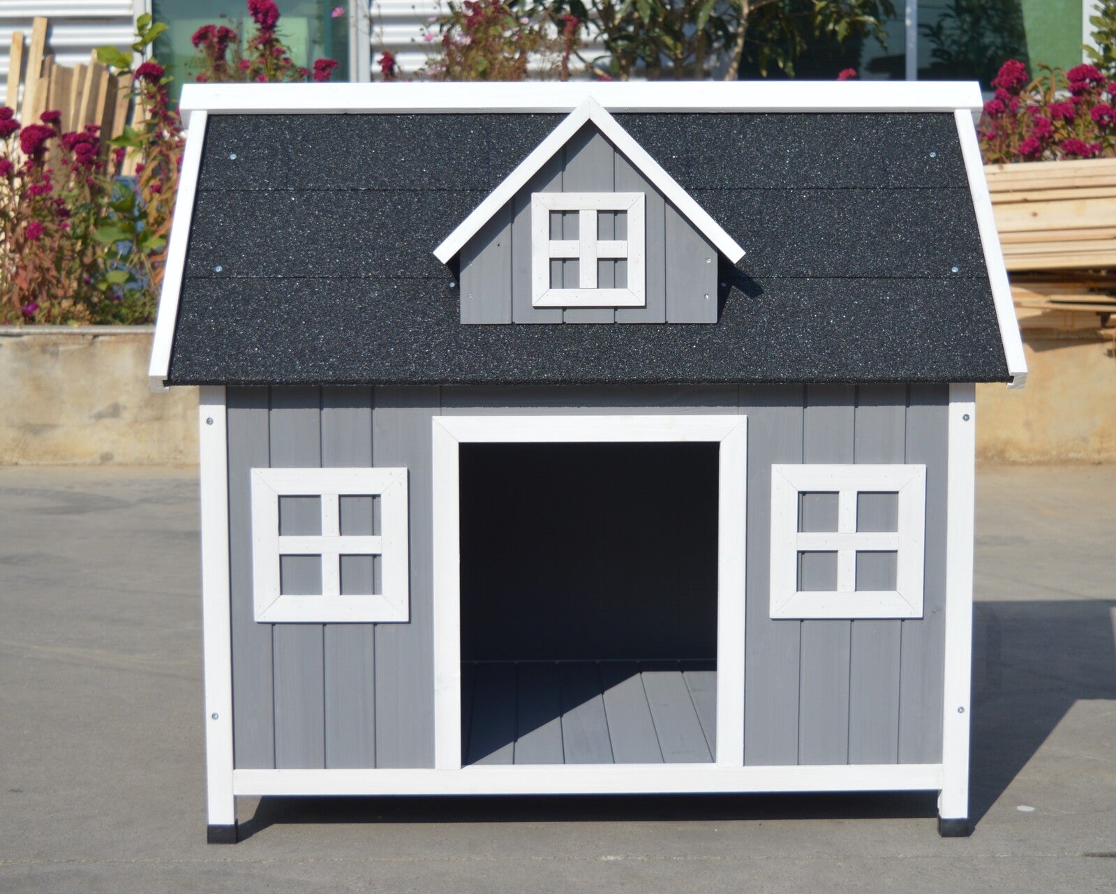 Luxury Timber Cottage Dog House with Weatherproof Roof