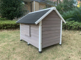 Weather-Resistant Wooden Dog Kennel - Raised Base and Asphalt Roof